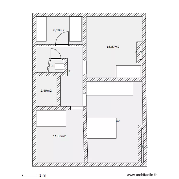 lacour_1et_esca_wc. Plan de 