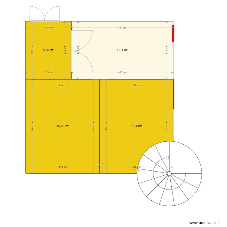 RDC STE FOY. Plan de 4 pièces et 50 m2