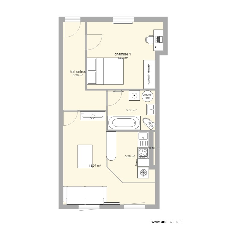 apartement D. Plan de 0 pièce et 0 m2