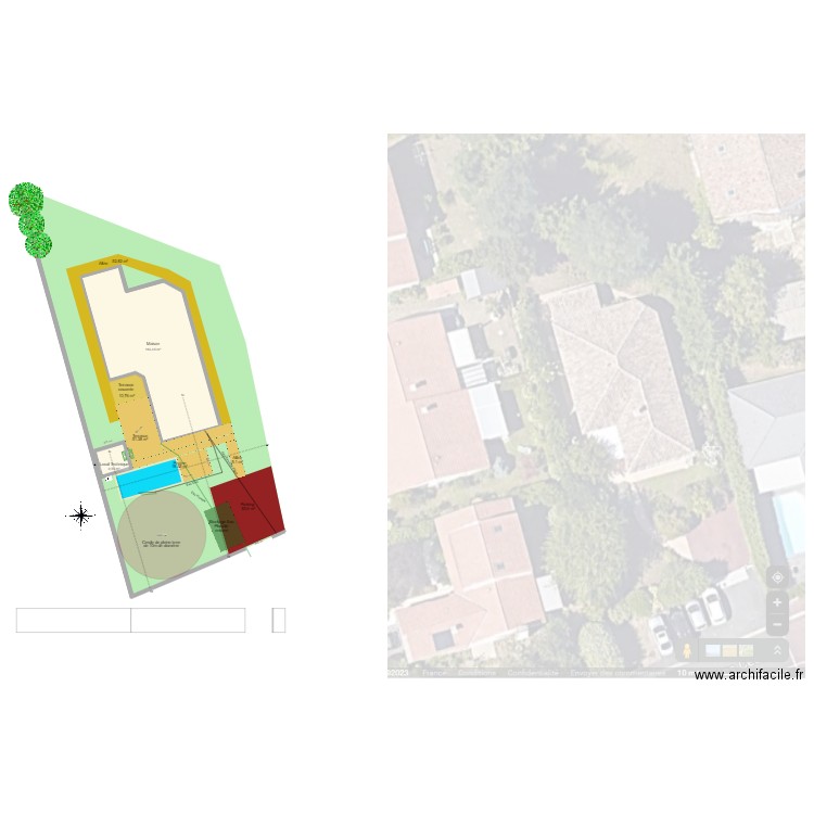 Piscine v5. Plan de 2 pièces et 173 m2