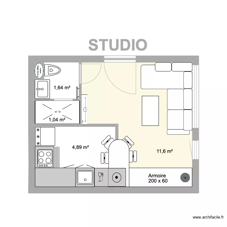 STUDIO ALEXIA. Plan de 