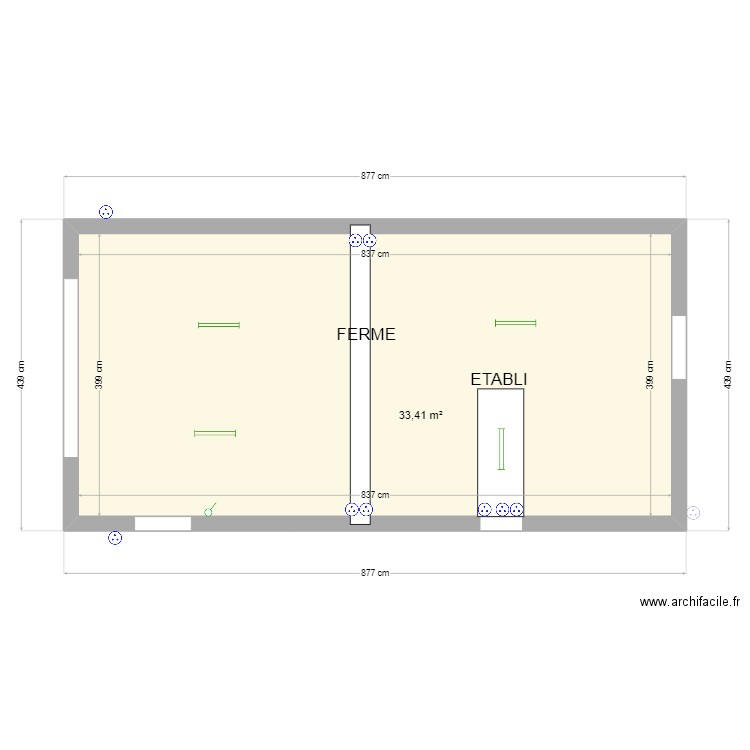 Plan pièce garage labo. Plan de 4 pièces et 66 m2