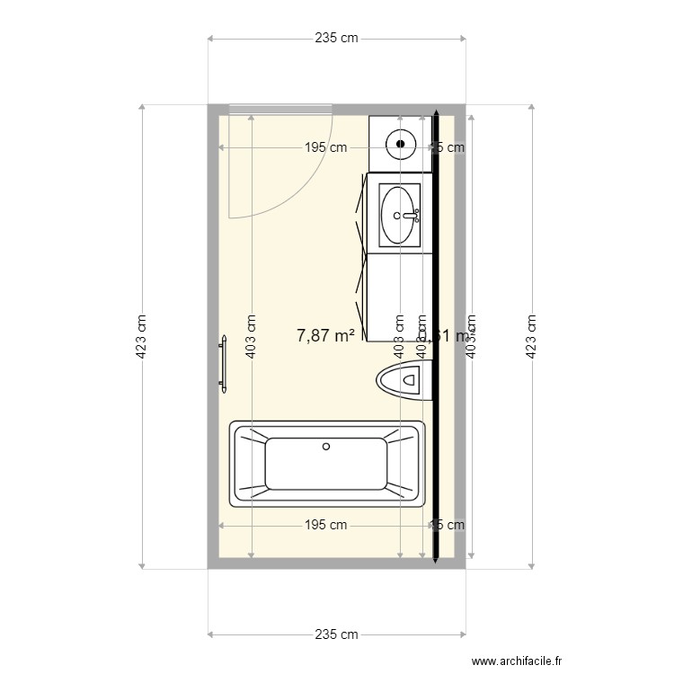 SDB second v3. Plan de 0 pièce et 0 m2