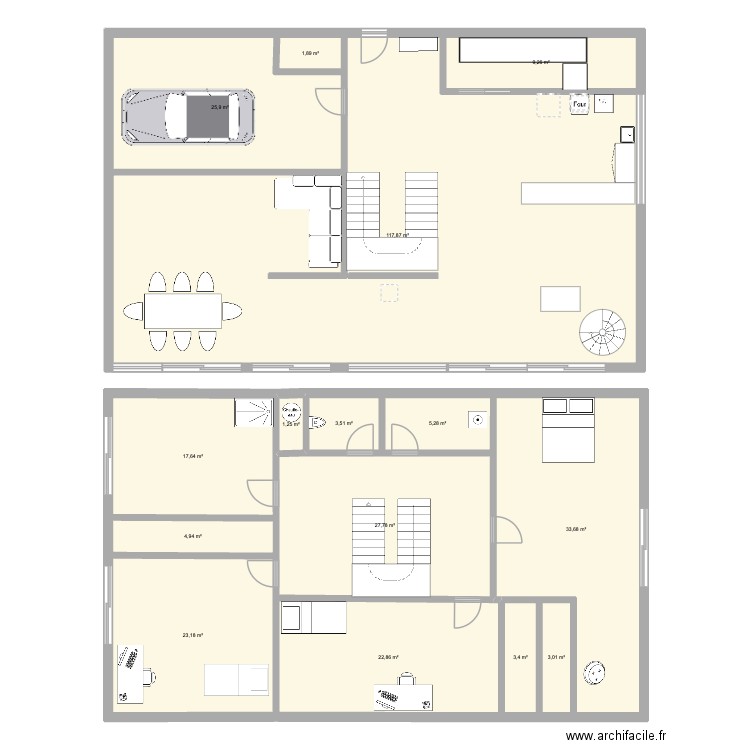 whynot. Plan de 15 pièces et 301 m2