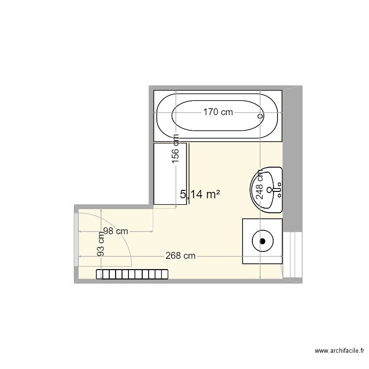 TERROSO. Plan de 2 pièces et 10 m2