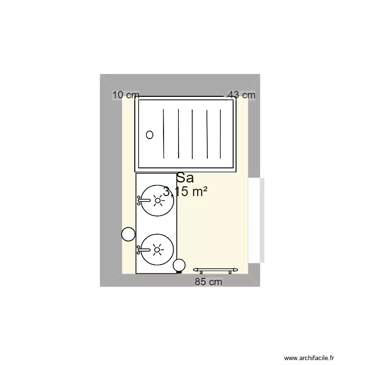 Salle de Bain Suresnes MSM. Plan de 