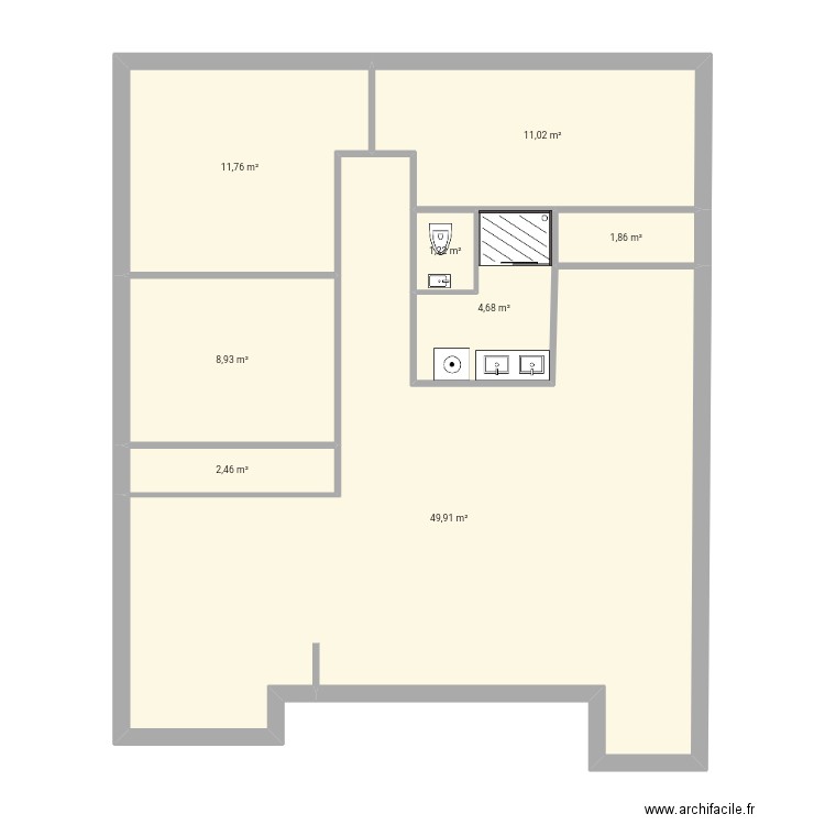 B 2. Plan de 15 pièces et 184 m2