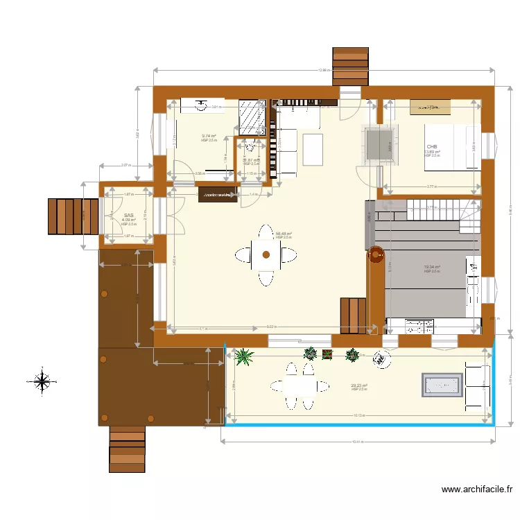Plan maison bois V6 2022. Plan de 