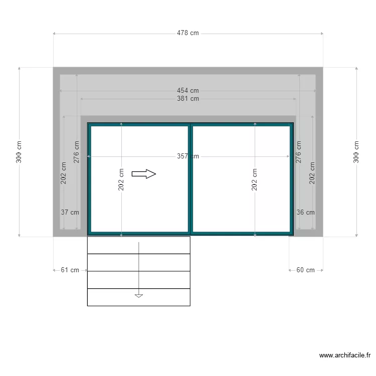 façade arriere. Plan de façade arriere. Plan de