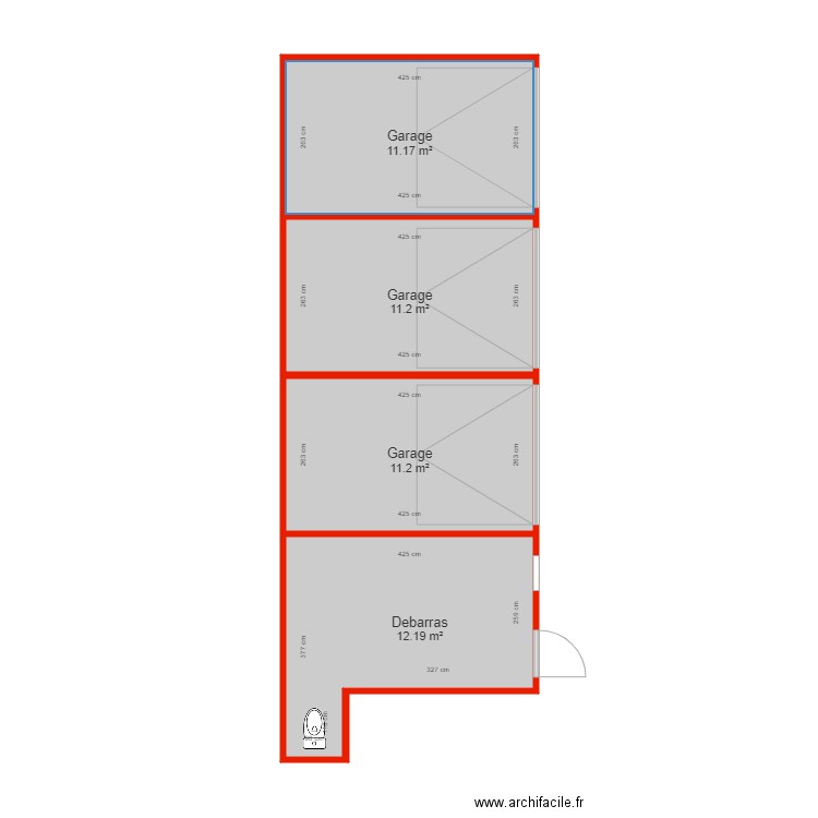 BI 2413 annexe garage côté. Plan de 0 pièce et 0 m2