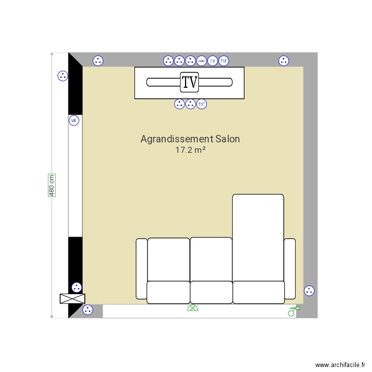 Agrandissement Plan electricite final. Plan de 0 pièce et 0 m2