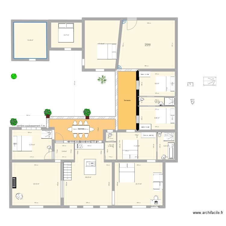 NO 9  fev 2023. Plan de 22 pièces et 258 m2