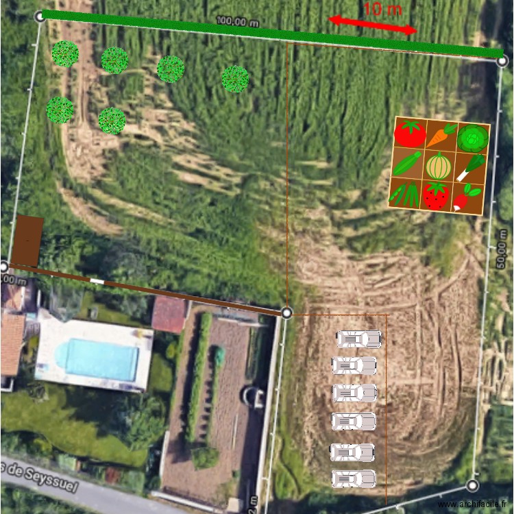 terrain seyssuel 2000m2. Plan de 0 pièce et 0 m2