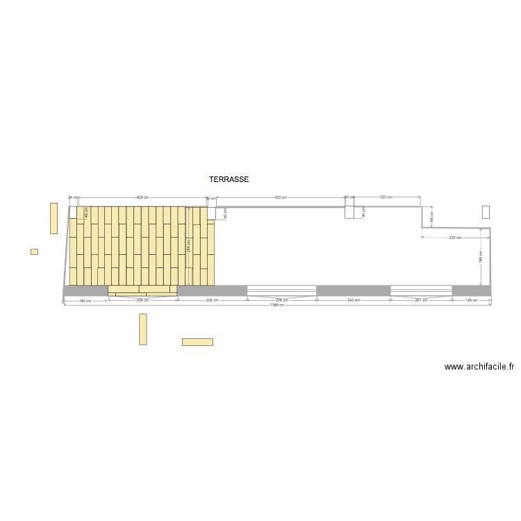 terrasse bois 1ère partie. Plan de 0 pièce et 0 m2