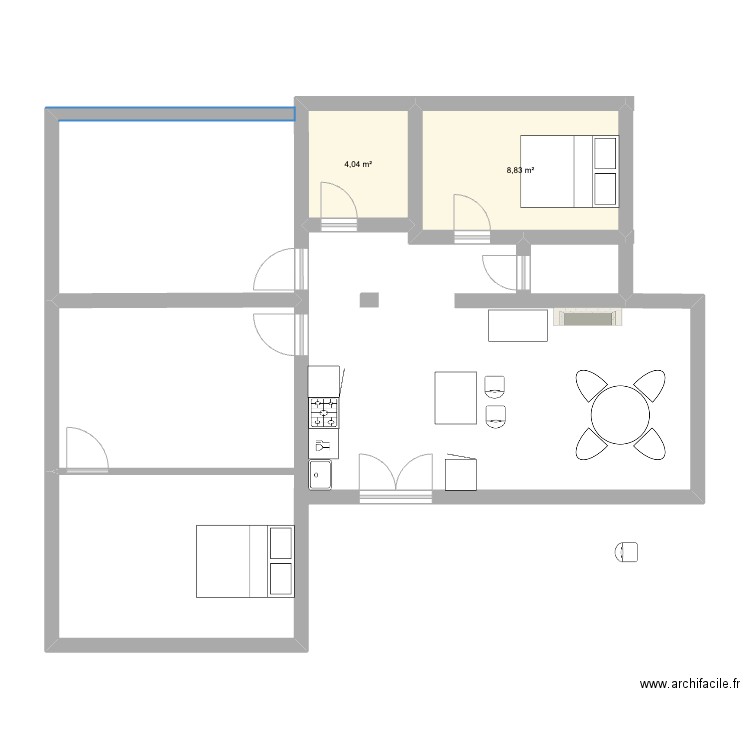 ourcq10. Plan de 2 pièces et 13 m2