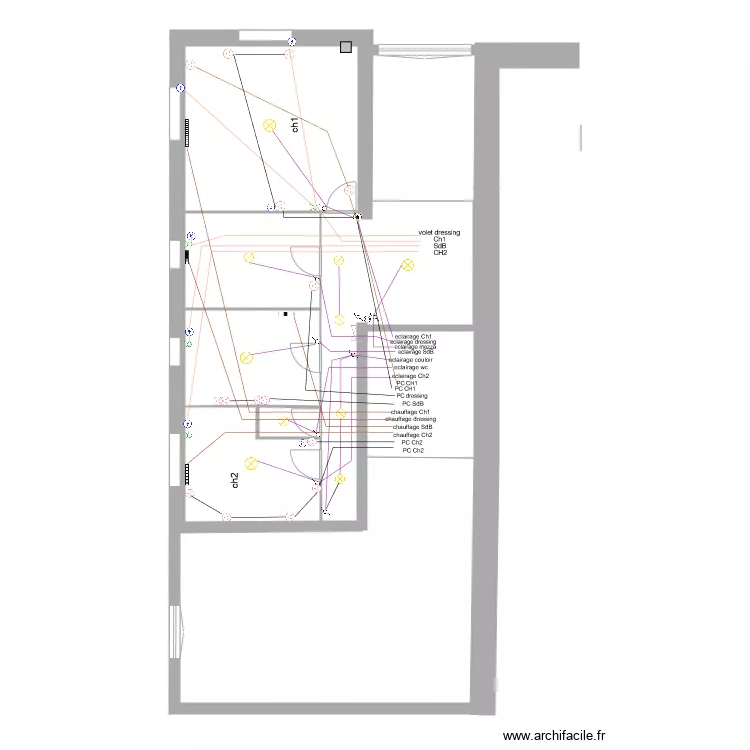 etage electricite. Plan de 