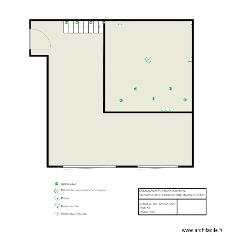 appatement mezzanine plan electrique. Plan de 0 pièce et 0 m2