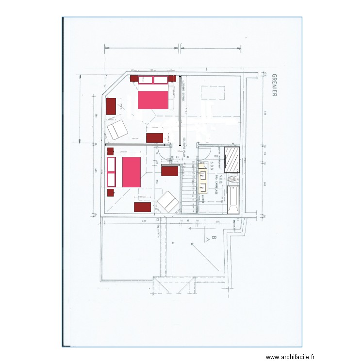 ChambreOption1. Plan de 0 pièce et 0 m2