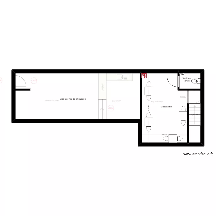 La butinerie - Etage. Plan de 