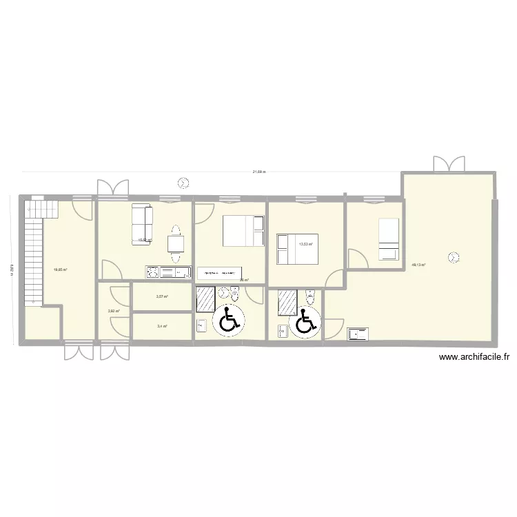 2 eme choix ETAGE 21. Plan de 39  et 573 m²