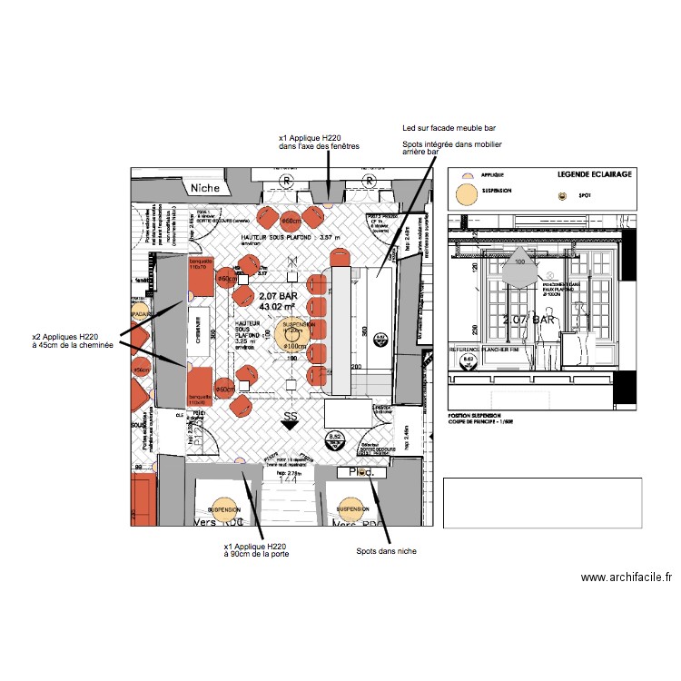 Bar RDC. Plan de 0 pièce et 0 m2