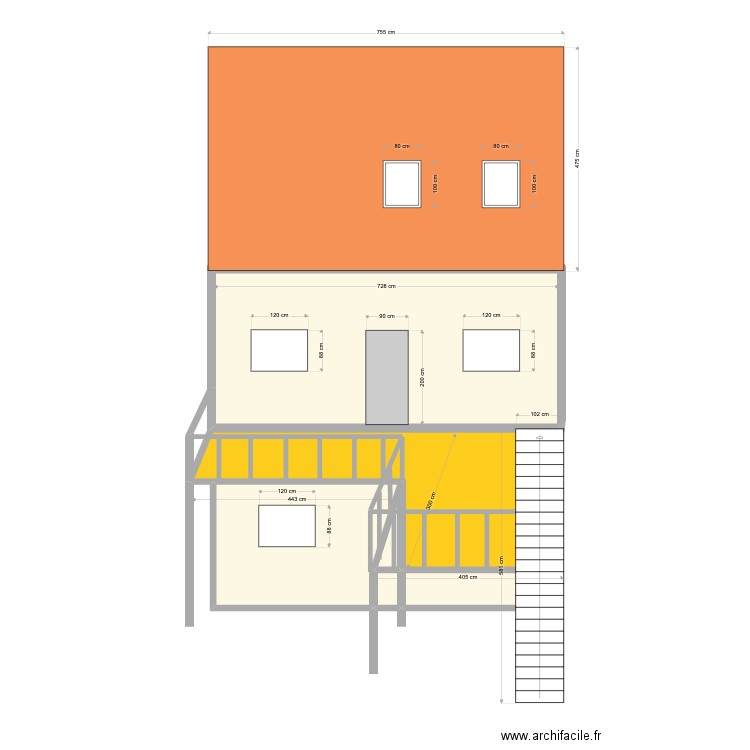Terrasse4_FJP. Plan de 7 pièces et 48 m2