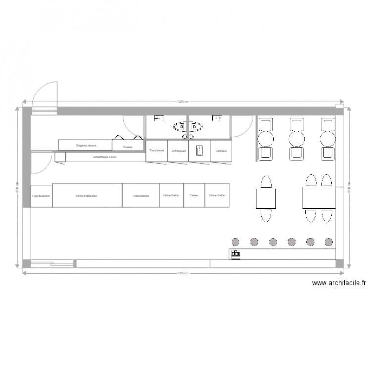 Buzy. Plan de 4 pièces et 61 m2