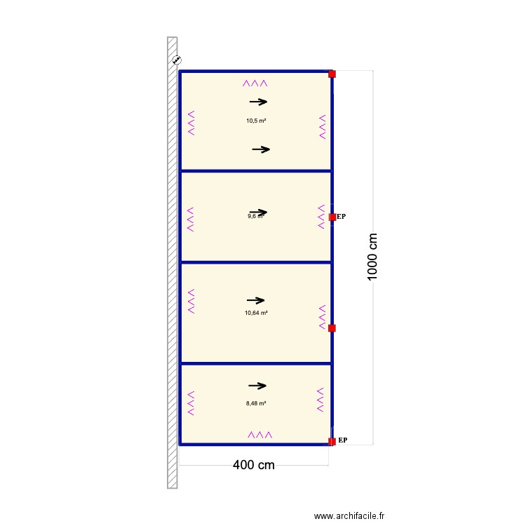 John Christe- Vale de Lobo. Plan de 4 pièces et 39 m2