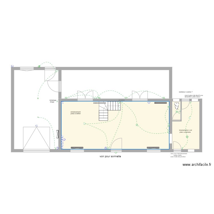 Biger. Plan de 9 pièces et 104 m2