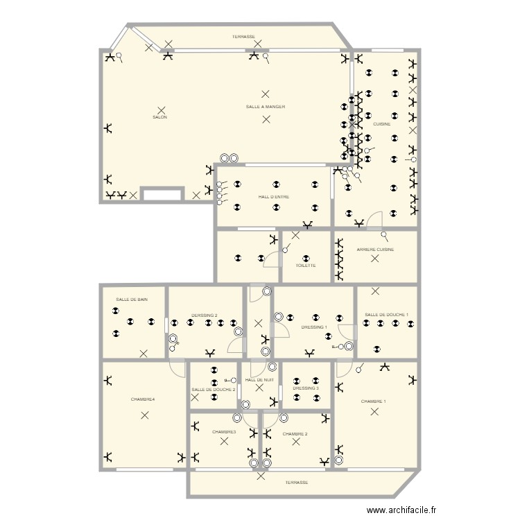 GOERGE PAPAGALOS. Plan de 21 pièces et 222 m2