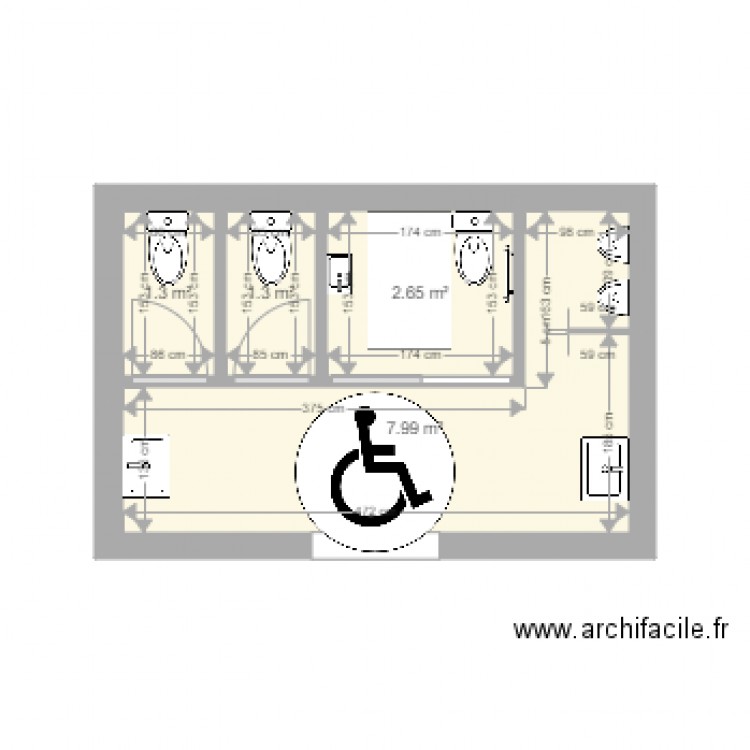 Exemple sanitaire projet Cabaret équestre. Plan de 0 pièce et 0 m2