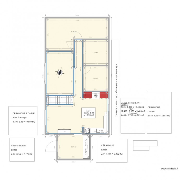 Plan maison 2D. Plan de 0 pièce et 0 m2