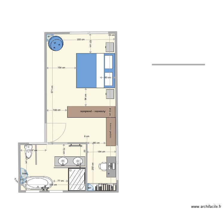 ARNOUL CHAMBRE 4.3. Plan de 1 pièce et 32 m2