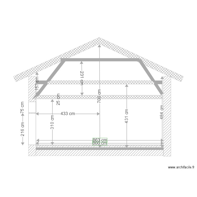 Plan remise coupe 2. Plan de 0 pièce et 0 m2