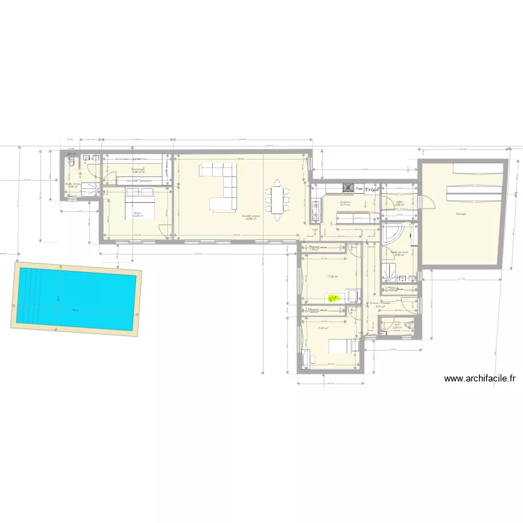 SUD Plein Pied 130m  29m. Plan de 