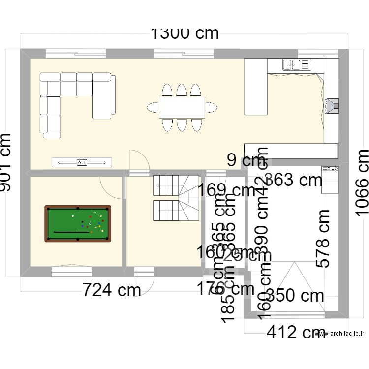 bas baijot 2. Plan de 3 pièces et 77 m2