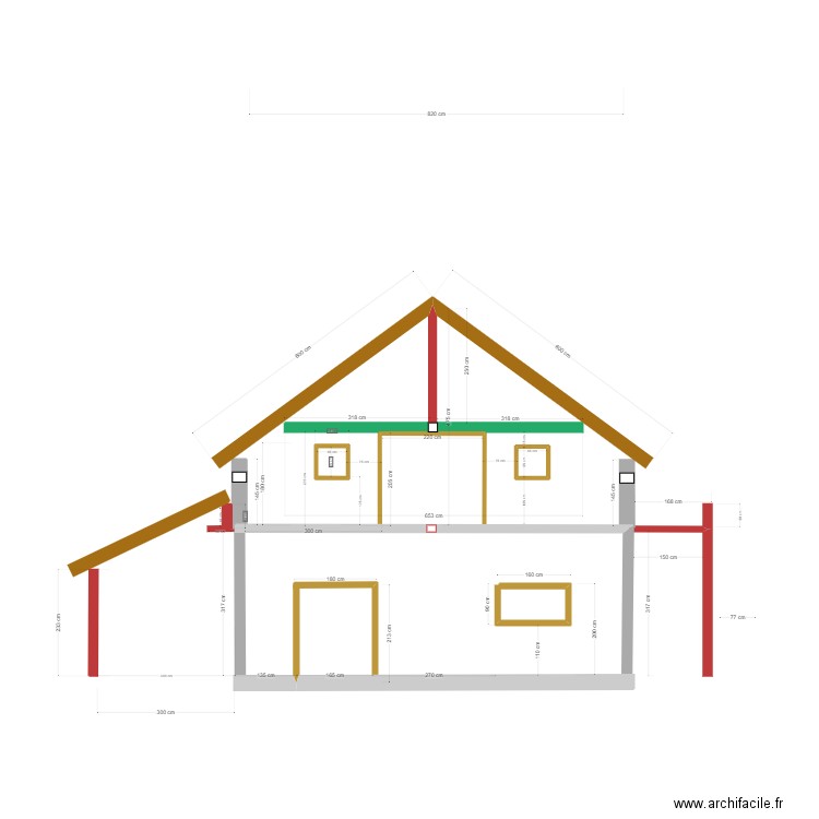 FACADE SUD RENOVATION 4 MACONNERIE +COUVERTURE. Plan de 2 pièces et 1 m2