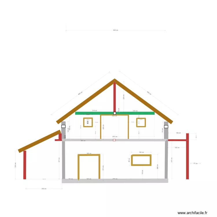 FACADE SUD RENOVATION 4 MACONNERIE +COUVERTURE. Plan de 