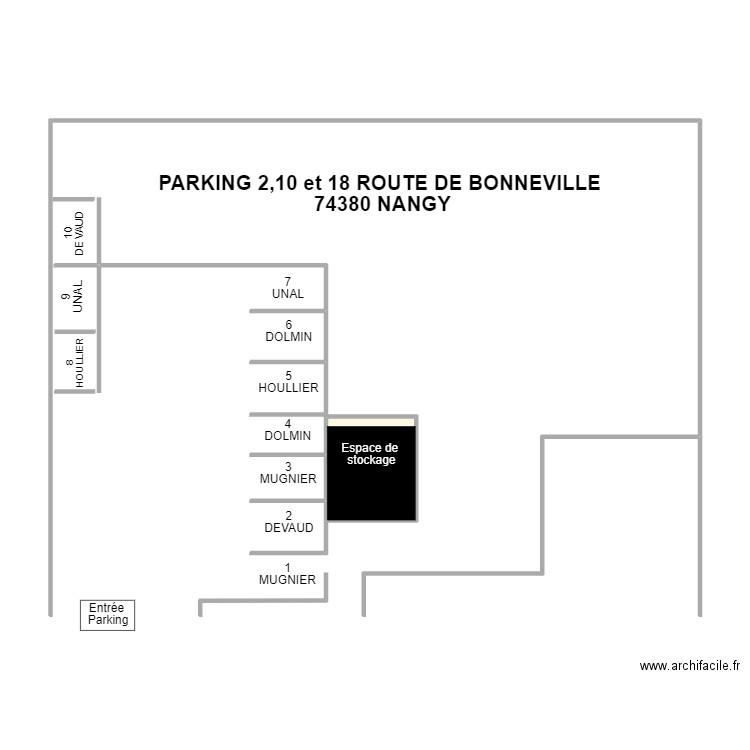 parking nangy. Plan de 1 pièce et 4 m2