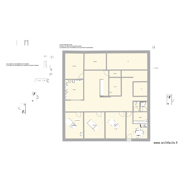 tina solution 4   postes. Plan de 15 pièces et 192 m2