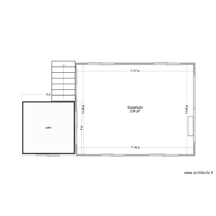 sous sol. Plan de 1 pièce et 22 m2