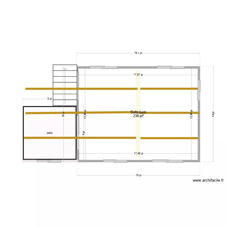 sous sol. Plan de 1  et 22 m²