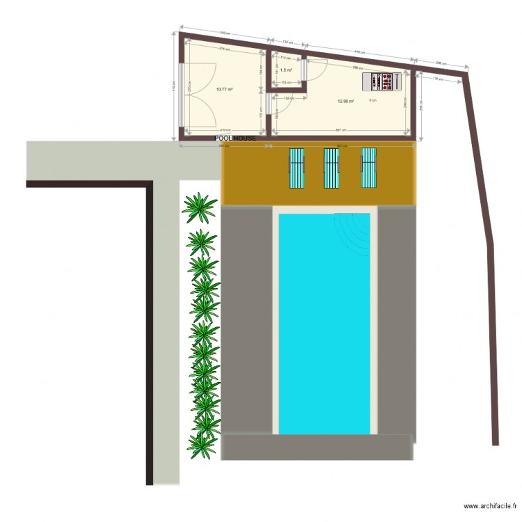 pool house piscine nico10. Plan de 0 pièce et 0 m2