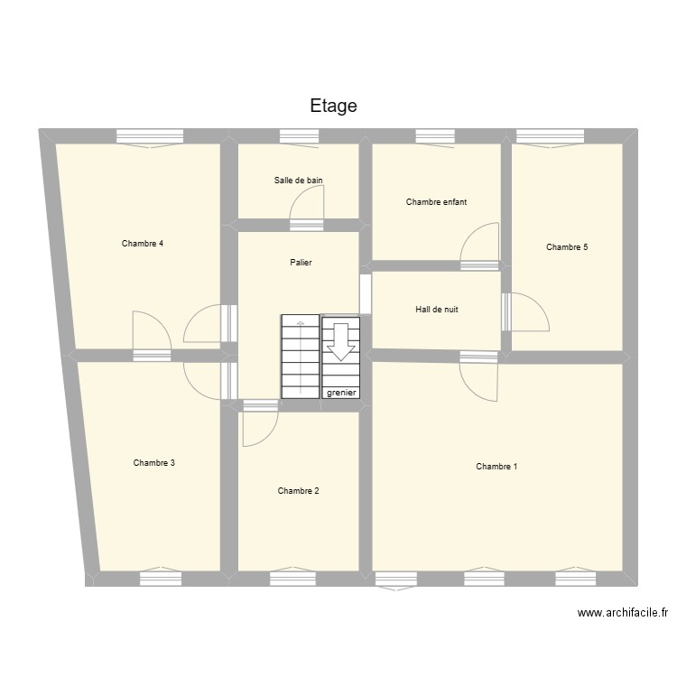 Monastère 1er. Plan de 10 pièces et 96 m2
