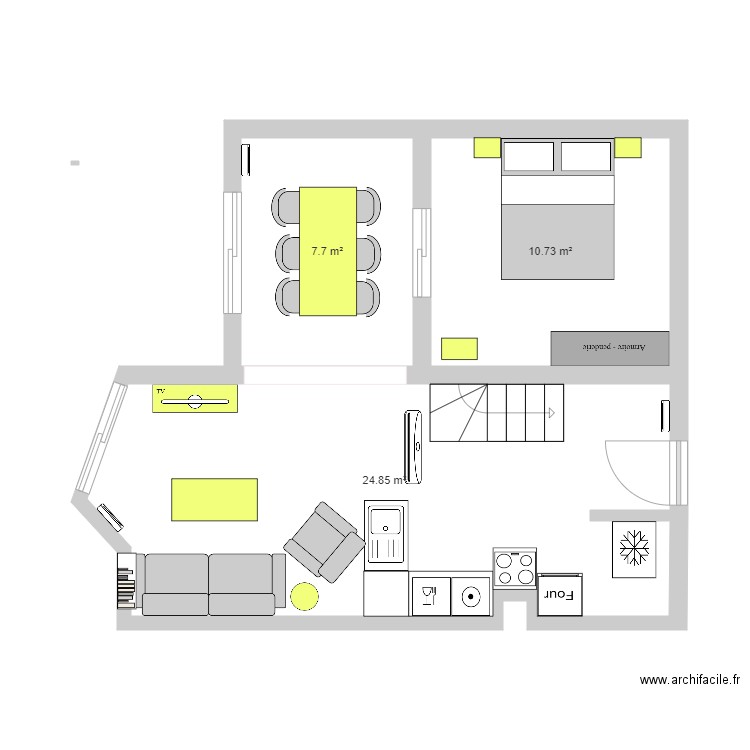 Appart Gruissan. Plan de 8 pièces et 74 m2