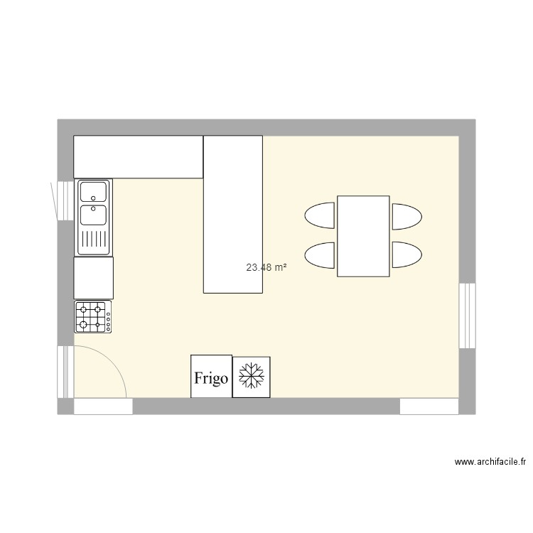 cuisine 1. Plan de 0 pièce et 0 m2