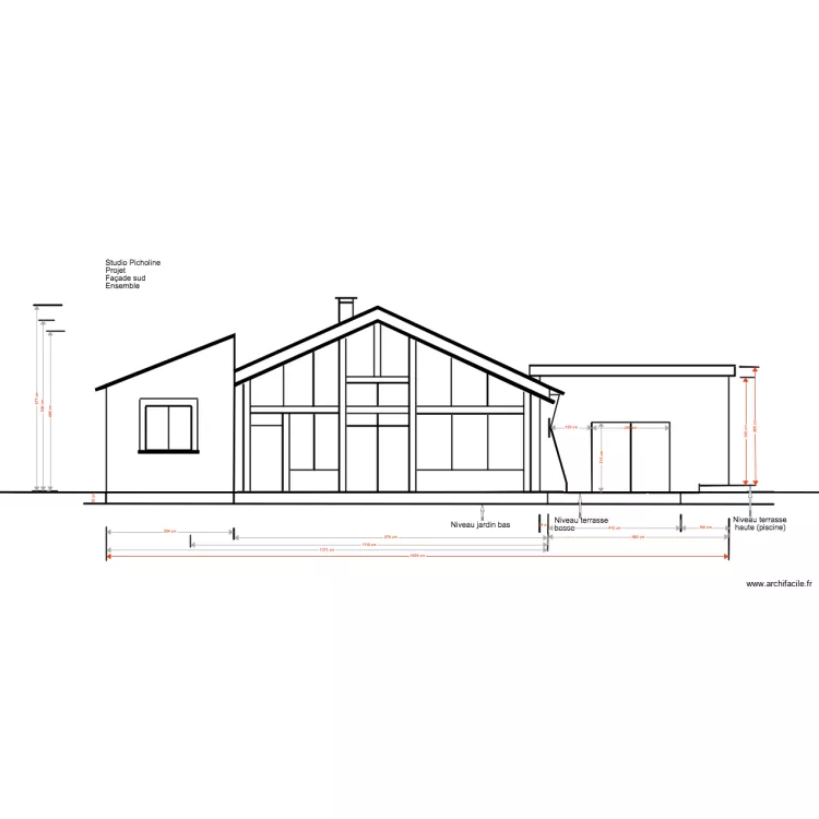 Studio Picholine Projet 02 18 5 Fa&ccedil;ade Sud . Plan de 