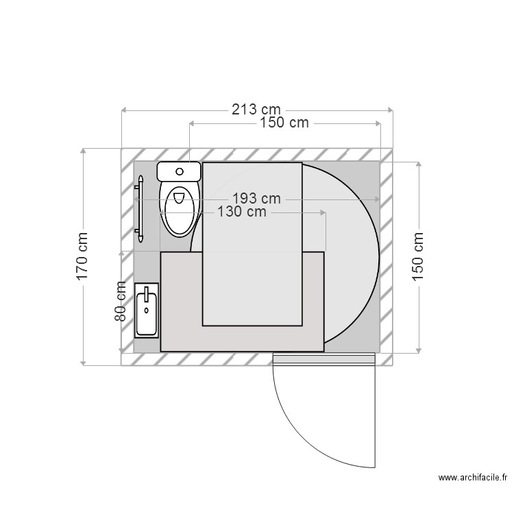 WC MIN AVEC AIRE. Plan de 0 pièce et 0 m2