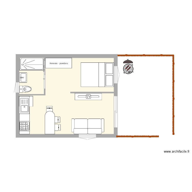 Studio lieu et place cabanon . Plan de 0 pièce et 0 m2