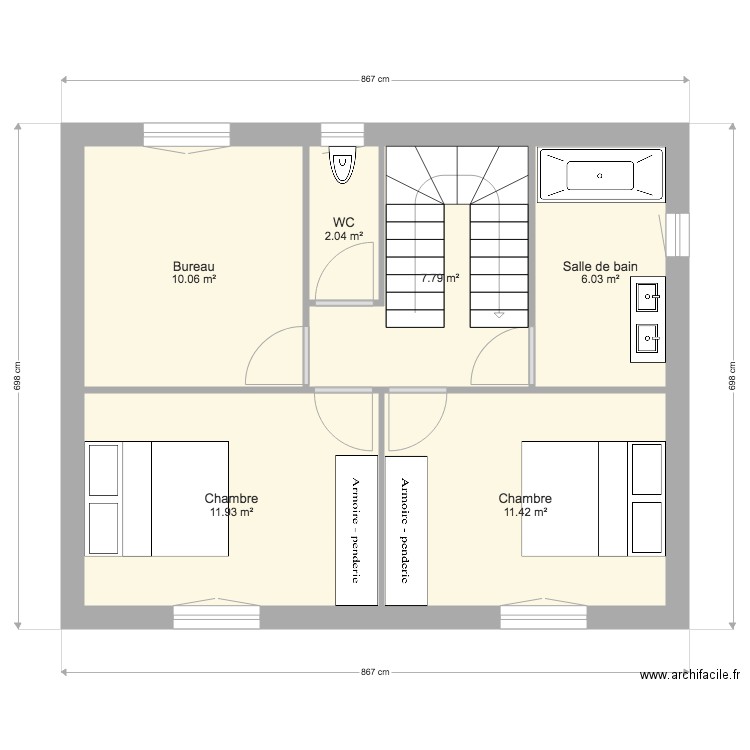 Maison Etage 2019. Plan de 0 pièce et 0 m2